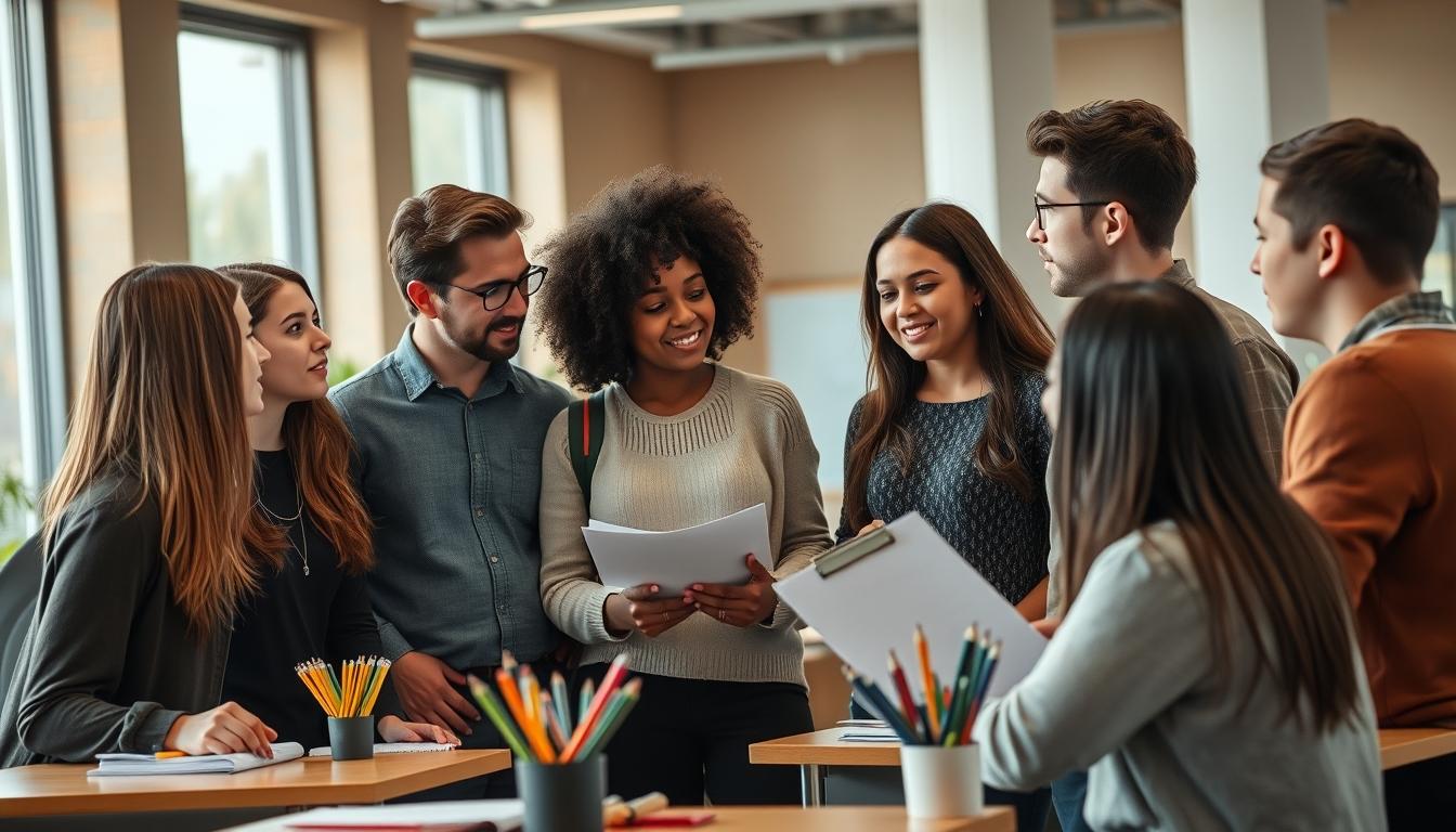 Students working in research laboratory